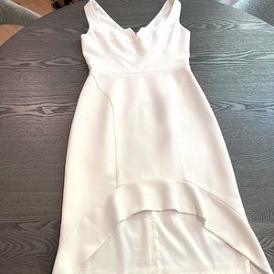 Black Halo White Dress with scalloped bottom. Worn once.